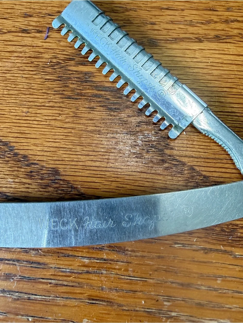 Vintage Weck Hair Shaper Razor Guard and 6 Extra Blades Made USA Straight Edge
